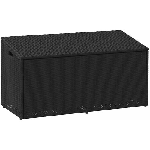 VidaXL Vrtna kutija za pohranu crna 110x50x58 cm od poliratana Slike