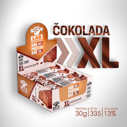 Lab Nutrition XL - Visokoproteinski bar - Čokolada - BOX - 80 g x 12kom Cene