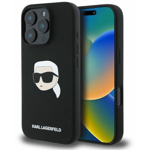 Karl Lagerfeld SILIKONSKI OVITEK KARL HEAD ZA MAGSAFE ZA IPHONE 16 PRO MAX ČRN, (21898019) Cene