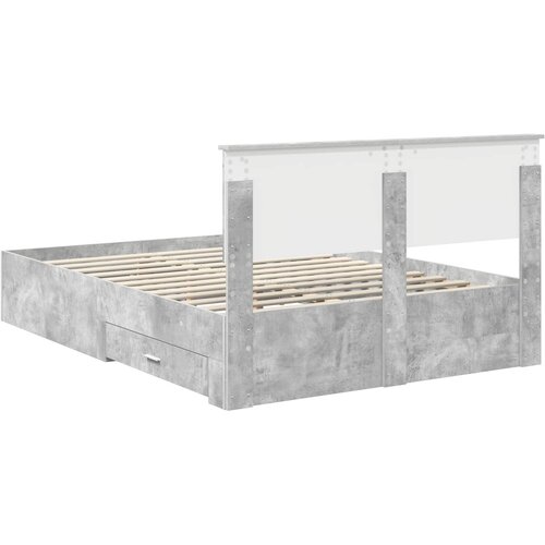  Krevetna konstrukcija s ladicama Betonska siva 140 x 200 cm Slike
