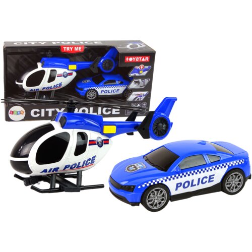  Set za igru helikopter i policijski auto - plavi Cene