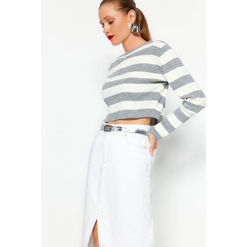 Trendyol Sweater - Gray - Slim fit Cene
