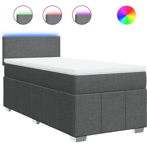 Maison Chic Box spring postelja - Vzmetna postelja z vzmetnico temno siva 90x190 cm blago SL17392, (21895375) Cene