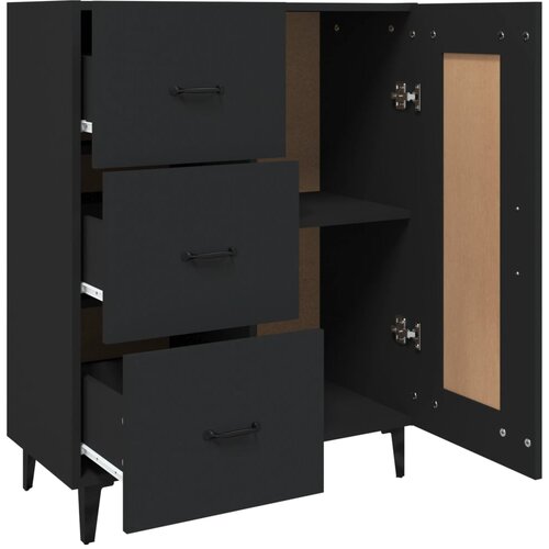  Komoda crna 69,5 x 34 x 90 cm od konstruiranog drva Slike