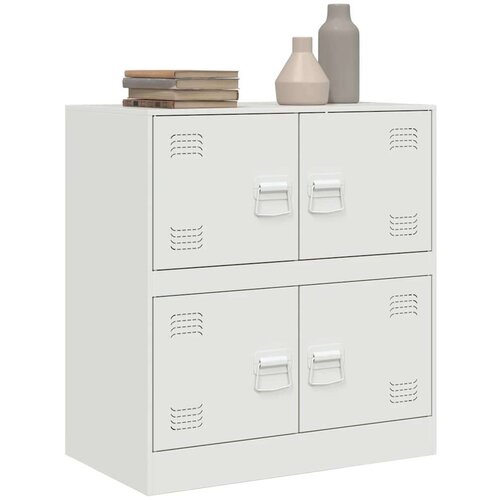 VidaXL Komoda bela 67x39x73 cm jeklo Slike