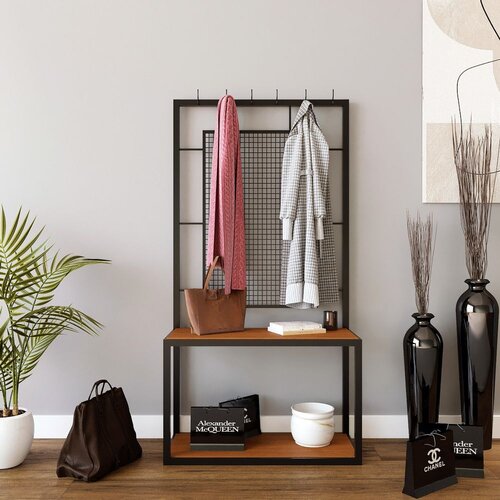 Woody Fashion mainz L1319 walnutblack hall stand Cene