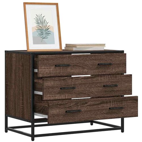 VidaXL Ormar s ladicama smeđi hrast 70x41x56 cm izrađeno drvo Slike