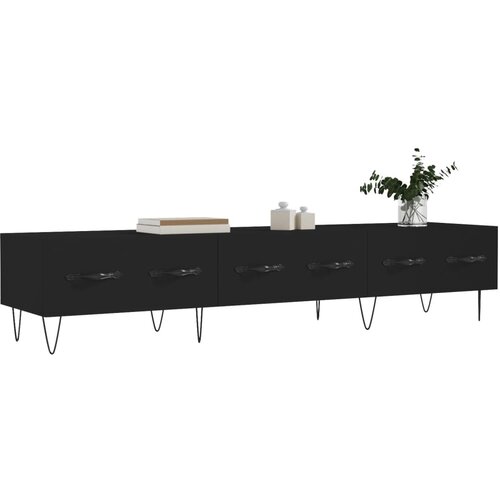  ormarić crni 150 x 36 x 30 cm od konstruiranog drva Slike