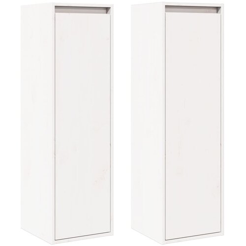 Maison Chic Stenska omarica - Zidna omarica 2 kosa bela 30x30x100 cm trdna borovina iu372, (22062936) Slike
