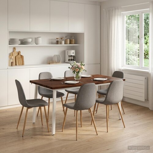  Kvadratni blagovaonski stol 160 x 70 x 75 cm Tamno smeđa Slike