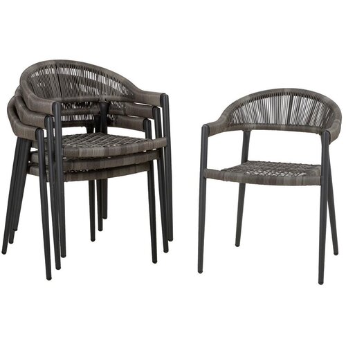 XXXL Set Vrtnih Stolov Brooklyn, Temno Siva, 4-Delni Slike