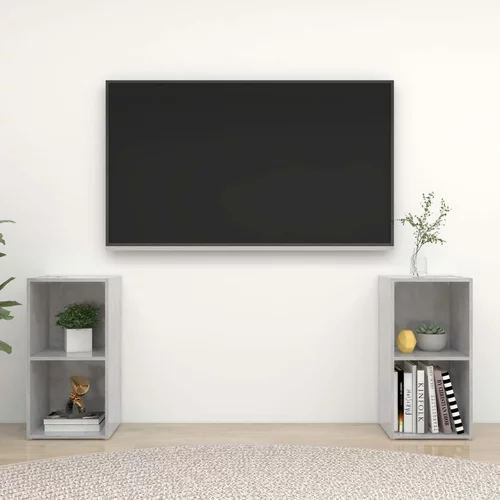 vidaXL TV omarice 2 kosa betonsko sive 72x35x36,5 cm iverna plošča, (20913967)