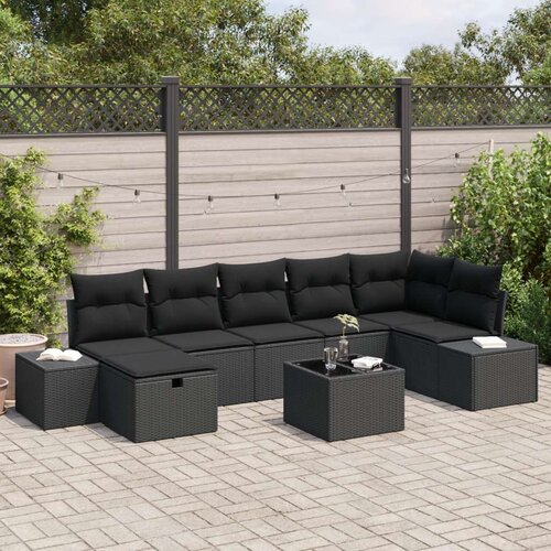  Set vrtnih sofa od 8 komada s jastučićima Crna Poli ratan Cene