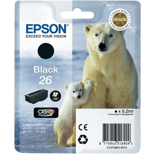 Epson kartuša 26 (C13T26014010) (črna), original Cene