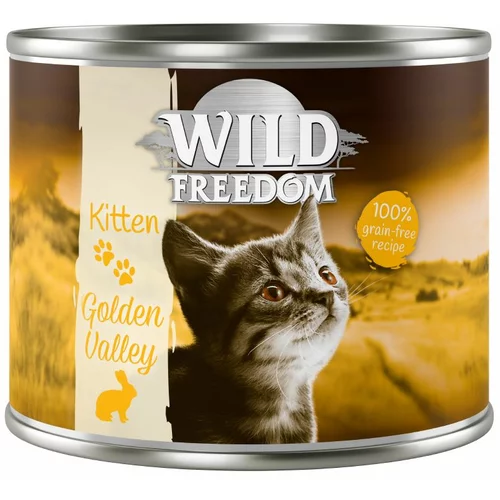 Wild Freedom Ekonomično pakiranje Kitten 12 x 200 g - Golden Valley - kunić i piletina