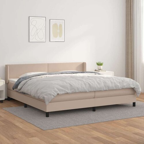  Krevet box spring s madracem cappuccino 200x200cm umjetna koža Cene