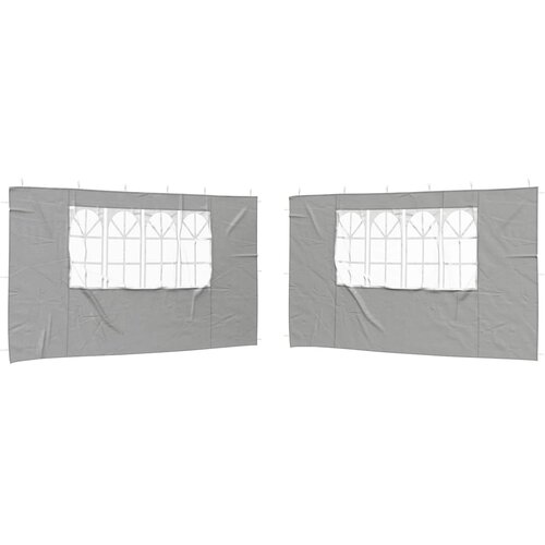 vidaXL Zid &scaron;atora za zabavu 2 pcs 400 x 195 cm Svjetlosiva PE i čelik - Svjetlosiva 400 x 195 cm Cijene