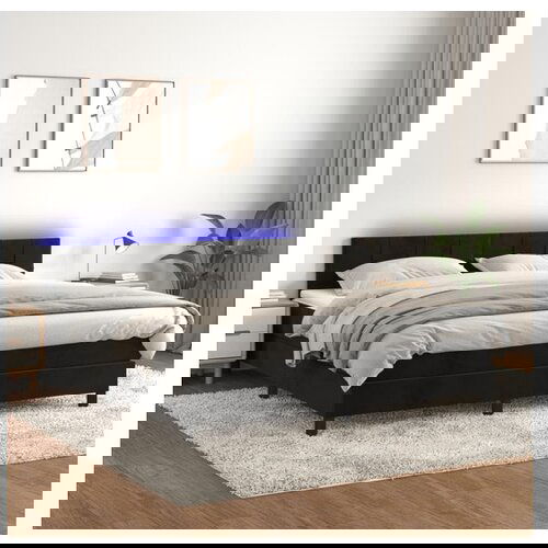 vidaXL Krevet box spring s madracem LED crni 160x200 cm baršun Cene