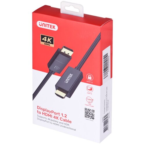 Unitek CABO ADAPTADOR UNITEK DISPLAYPORT PARA HDMI 2.0 4K 60HZ DE 1,8 M PARA TVS 4K, (5000261474) Cene
