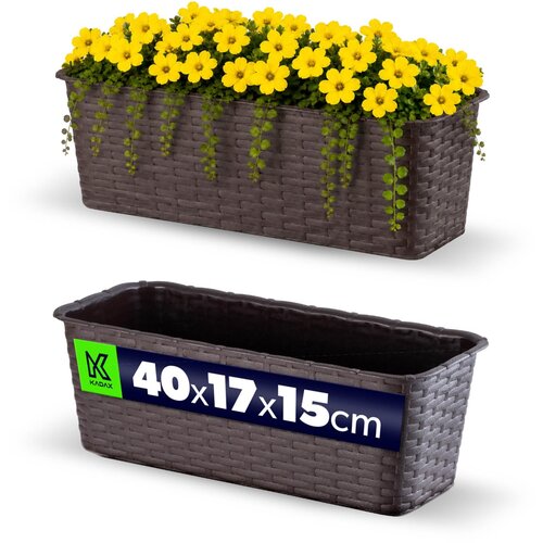 KADAX Balkonski lonec 40 cm Cvetlični lonec za balkon rjave barve, (5000346076) Cene