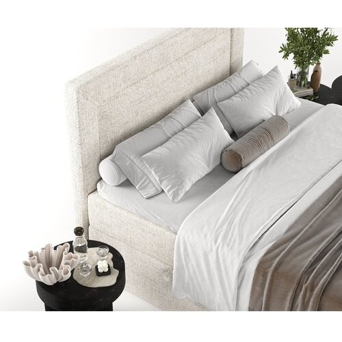 Maison de R&amp;ecirc;ve Kremno bela boxspring postelja s prostorom za shranjevanje 200x200 cm Imagine &amp;ndash; Slike