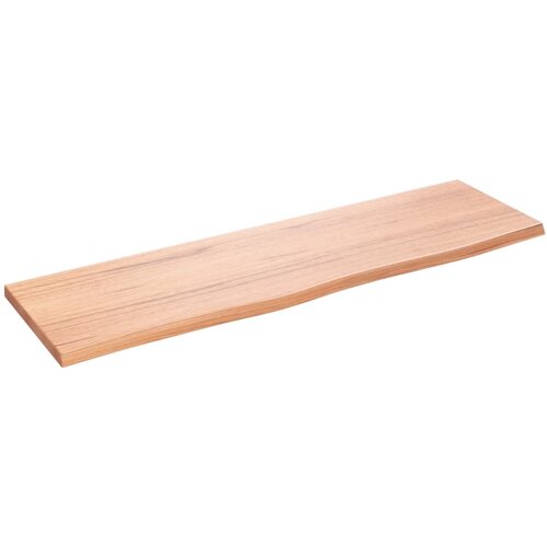  Zidna polica svjetlosmeđa 100x30x2 cm od obrađene hrastovine Slike