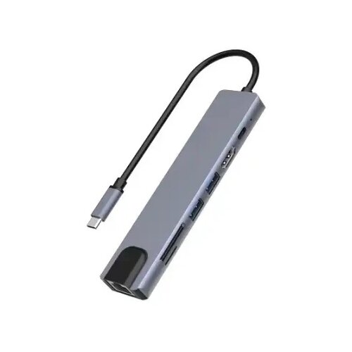 Kettz Adapter konverter TIP C 7/1 USB 3.0x2/Ethernet RJ45 /HDMI 4K 30HZ/PD/SD/TF Slike