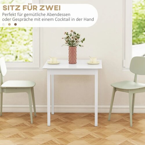  Kuhinjski stol blagovaonski stol kvadratni stol moderni dizajn 75 cm x 75 cm x 76 cm bijela Slike