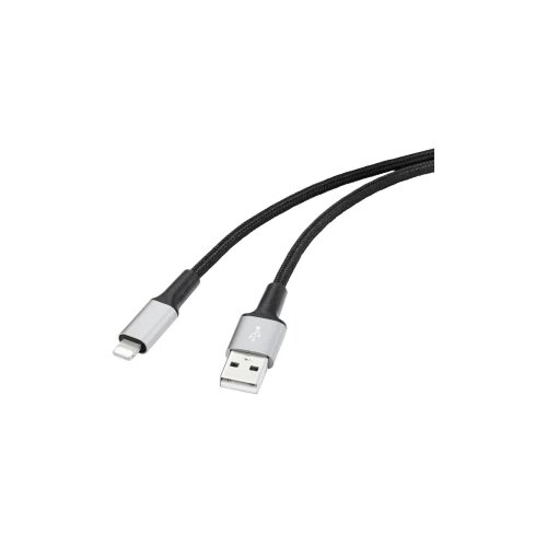 Renkforce 1x mu&amp;scaron;ki konektor USB 2.0 tipa a - 1x mu&amp;scaron;ki konektor Apple dock lightning] 2.00 m crna Slike