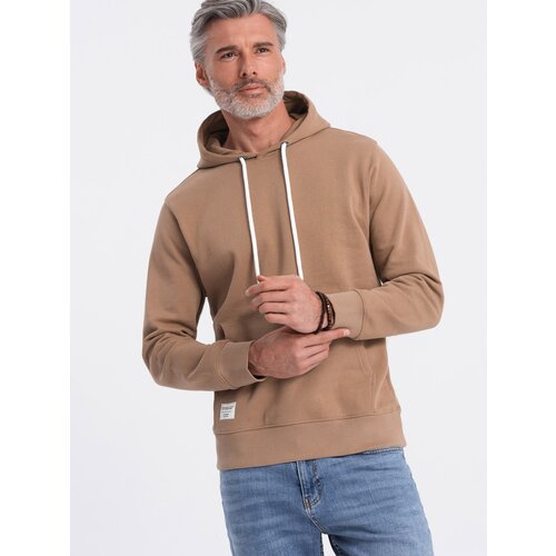 Ombre Men's kangaroo hooded sweatshirt - brown Cijene