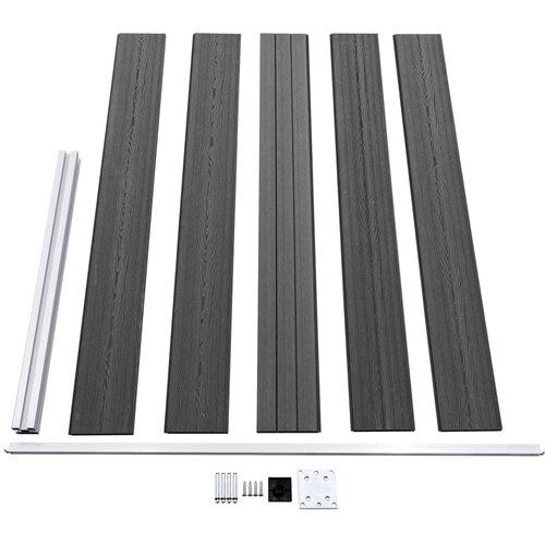  Set panela za ogradu WPC 872 x 105 cm crni Slike