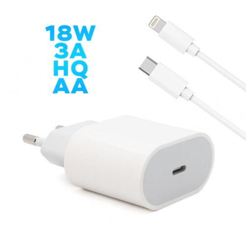 Apple Kucni punjac PD Fast charger 18W 3A za iPhone 11/12 lightning beli HQ AA Cene
