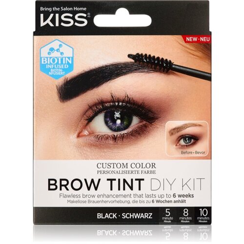 Kiss Brow Tint DIY Kit boja za obrve nijansa Black 20 ml Cijene