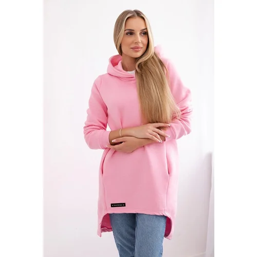 Kesi Insulated sweatshirt with a longer back - light pink