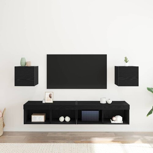  Ormar za TV montiran na zid 2 pcs Crni hrast 30,5 x 30 x 30 cm Slike