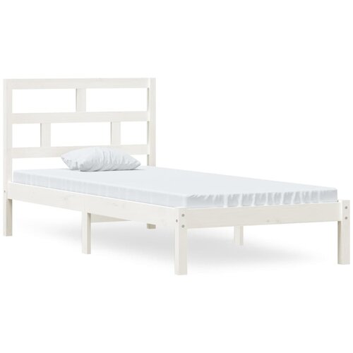  Okvir za krevet od masivne borovine bijeli 90 x 200 cm Slike