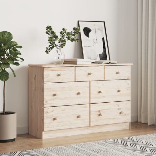 VidaXL Predalnik ALTA 112x35x73 cm trdna borovina Slike