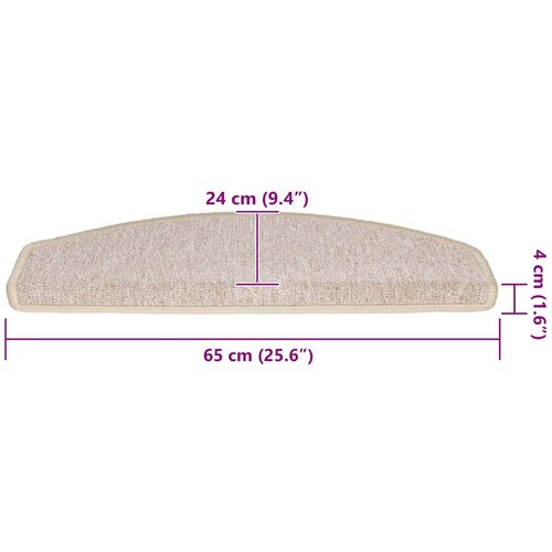  Prostirke za stepenice 30 kom 65x24x4 cm taupe poluokrugle velike Slike
