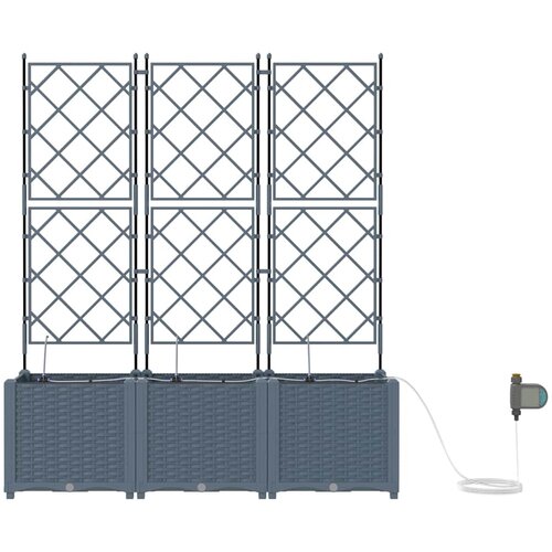  Vrtna saksija 3 pcs Svijetlo siva 120 x 40 x 142 cm Plastika Slike