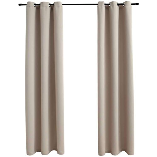 VidaXL Zatemnitvene zavese z obroči 2 kosa bež 97x160 cm blago Slike