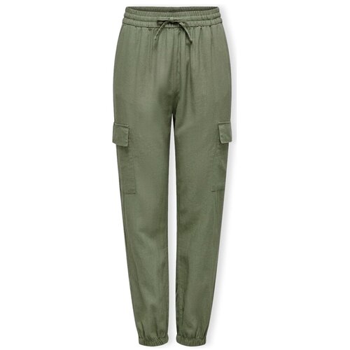 Only Hlače Noos Caro Pull Up Trousers - Oil Green Zelena Slike