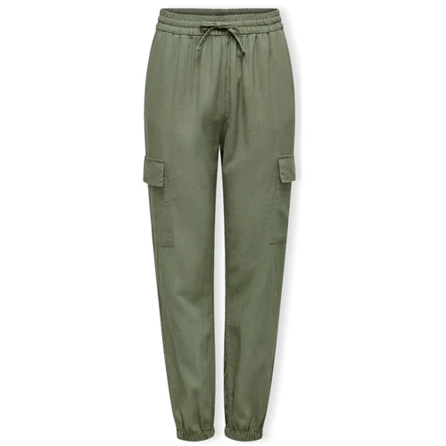 Only Noos Caro Pull Up Trousers - Oil Green Zelena