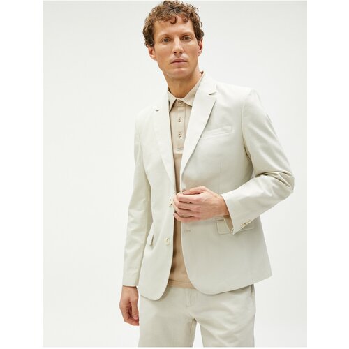 Koton Summer Jacket Blazer Linen-Mixed Pocket Detailed With Buttons. Cene
