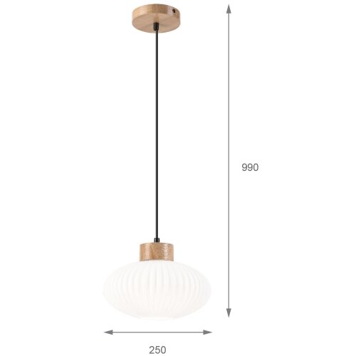  Visilica na sajli HARMONY 1xE27/15W/230V prečnik 25 cm bela/hrast Slike