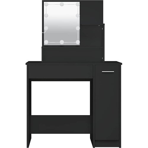  Toaletni stolić s LED svjetlima crni 86,5x35x136 cm Slike