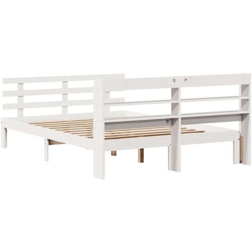 VidaXL okvir kreveta s uzglavljem bez madraca bijeli 140x190 cm Slike