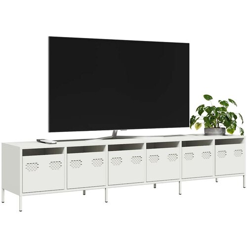 VidaXL TV ormarić bijeli 202x39x43,5 cm hladno valjani čelik Slike
