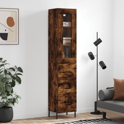 vidaXL Visoka komoda dimljeni hrast 34 5x34x180cm konstruiranog drva Cene