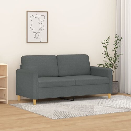 VidaXL Dvosjed od tkanine tamnosivi 140 cm Slike