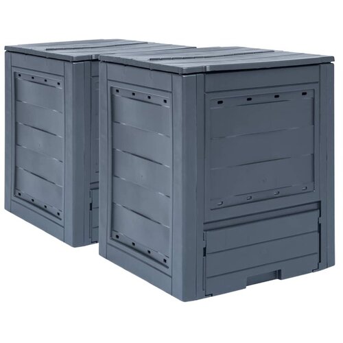  Vrtni kompostnik 2 kosa sive barve 60x60x73 cm 520 L Cene